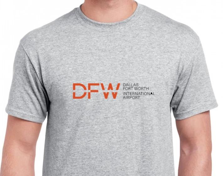 Dallas Fort Worth International Airport Lone Star State Texas Red Gray T-Shirt 4XL