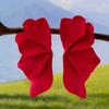 A Pair of Women's Earrings, Rose-Red Petal Three-Dimensional Elegant and Romantic Earrings, Suitable for Daily Wear and Vacation Wear