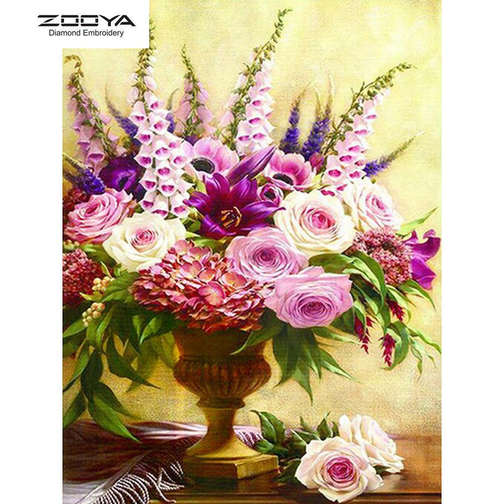 

ЗООЯ DIY 3D Алмазная картина Цветы Вышивка Крестом Ремесло Стежок Домашний декор