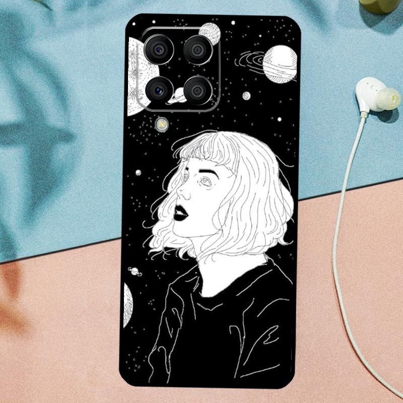 Black White Galaxys Aesthetic For Samsung Galaxy M14 M34 M54 M20 M06 M16 M12 M13 M15 M35 M55 M33 M53 M21 M31 M32 M52 Case