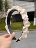Women's Elegant Pleated Rhinestone Headband Satin Wide Edge Non-Slip Headband Women's Ins Hair Accessories