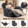 Recliner TV Chair 360 degrees Rotating Massage Chair with Heat, Massage, Chenille Look, Dark Gray