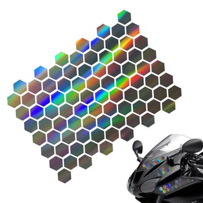 Car Sticker Honeycomb Electric Motorcycle Bicycle Helmet Body Decoration Honeycomb Modification Sticker Reflective Waterproof