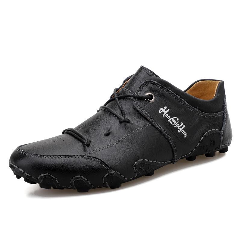Men's Octopus Low-Top Leather Loafers: Korean Style Breathable Slip-On Driving Shoes