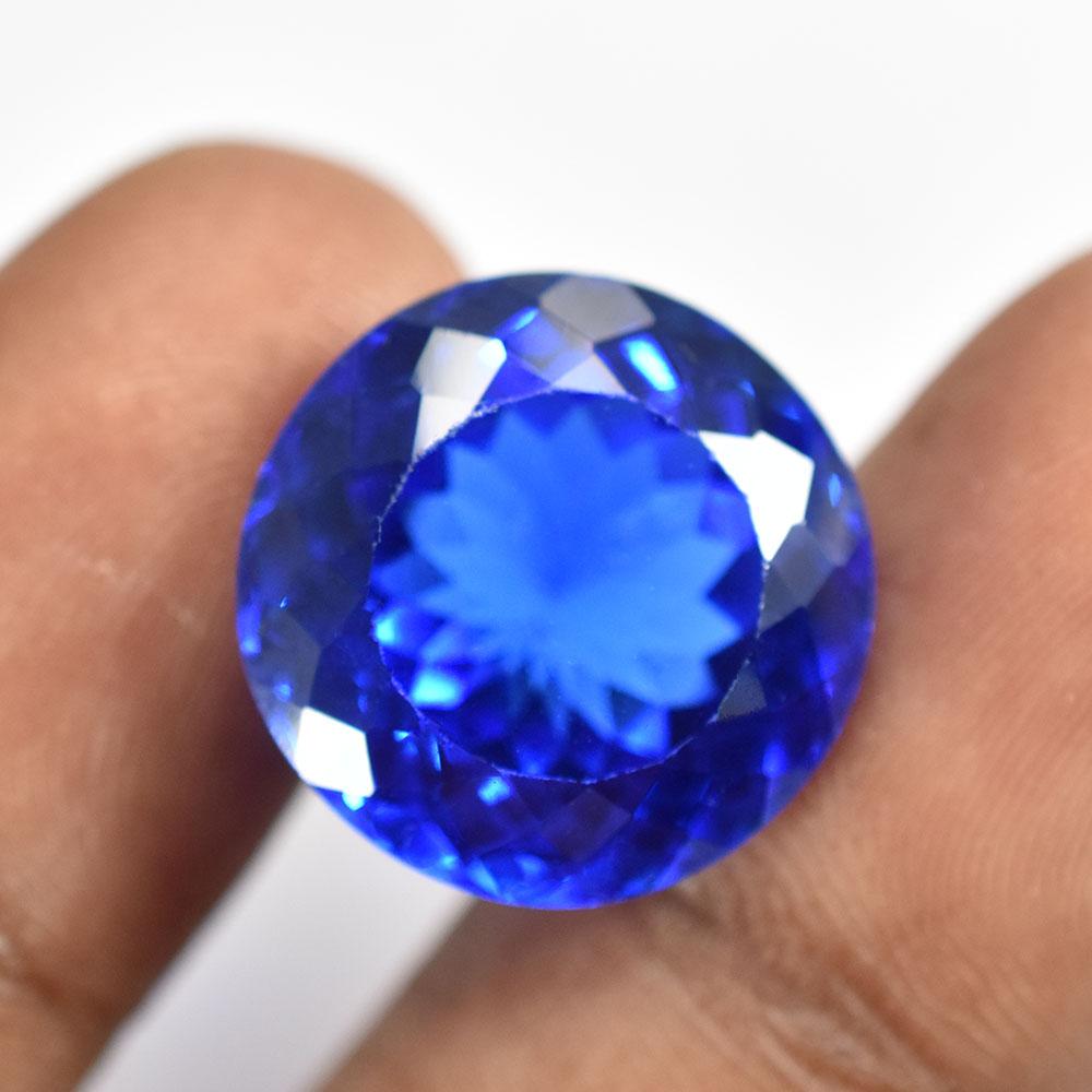 19.60 Ct Natural Kashmiri Blue Sapphire Round Cut   Loose Gemstone