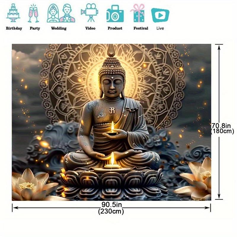 On Thanksgiving Day the huge Buddha statue designed with lotus flowers is a loyal home decoration - a party prop