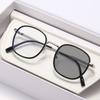 Advanced Photochromic Round Metal Frame Myopia Glasses Elegant Eye Protection Anti Blue Light 0 To -4 0