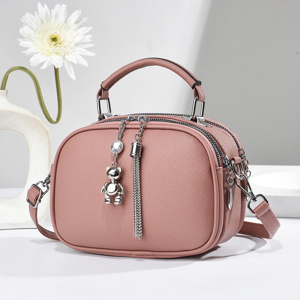 Simple bag bag Premium bear pendant Versatile handbag Lightweight shoulder bag Women's bag bags