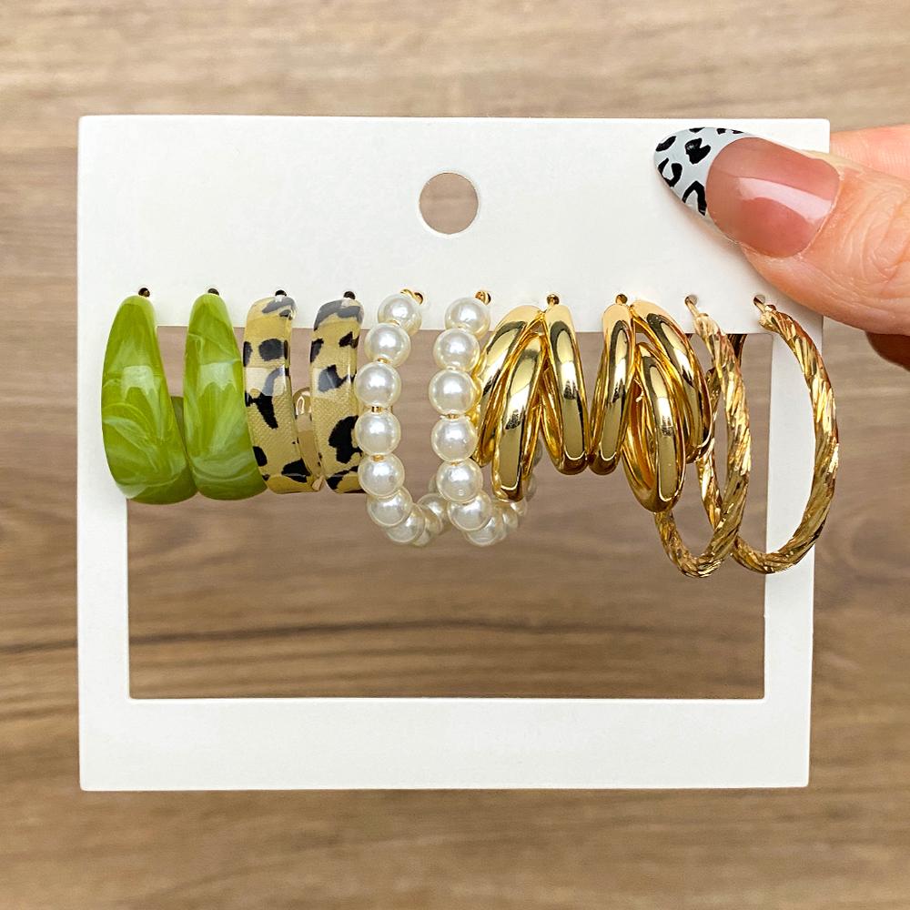 Conjunto de brincos de acrílico para mulheres, brincos pendurados de borboleta dourada punk, conjunto tendência de brincos, joias, presentes