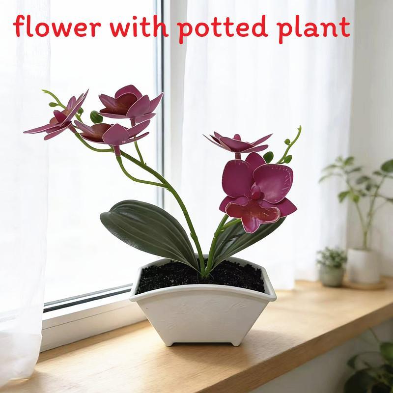 Butterfly Orchid Fake Plant With Plastic And Soft Rubber For Home Decor And Photography Scene Setup