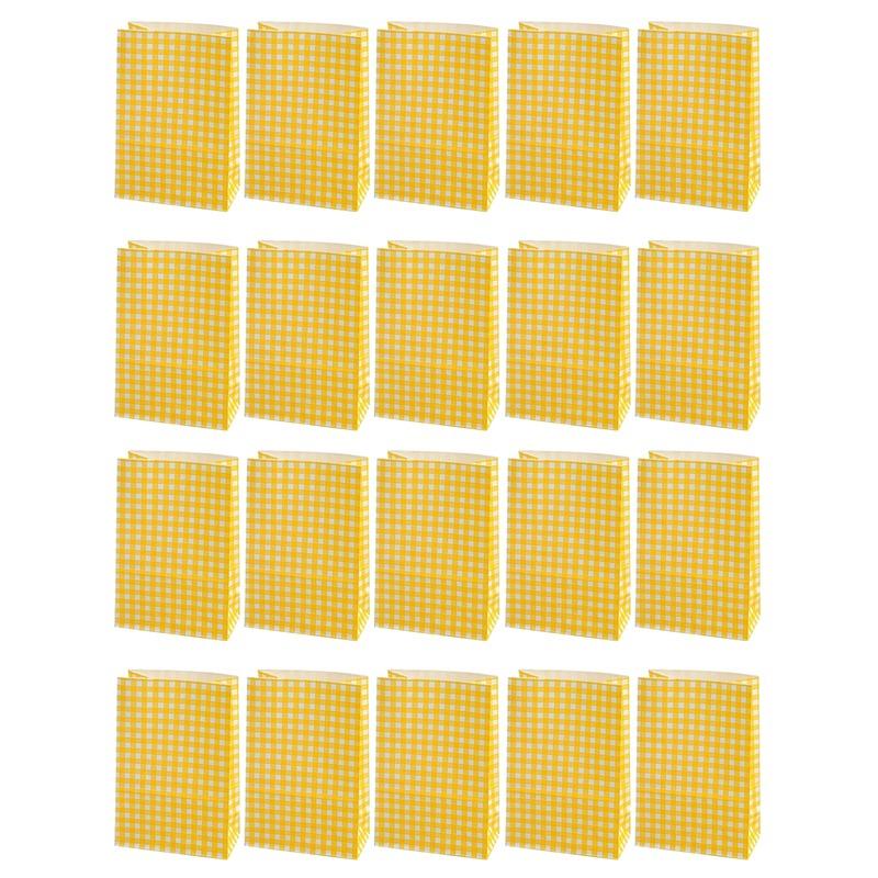 5/10/20 ST Färgglada Rutiga Papperspåsar För Fest Födelsedag Bröllop Shopping Presentpåse Kex Snacks Presentförpackning Dekoration