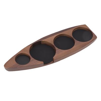 Wooden Coffee Tamper Holder Coffee Tamper Mat Stand Coffee Maker Support Storage Base Walnut Large