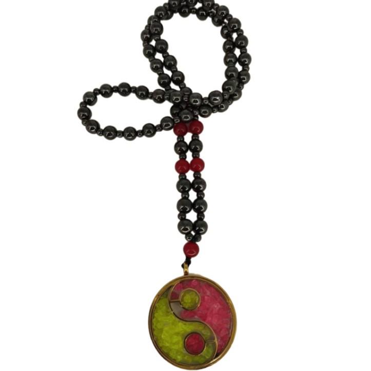 Biophoton Negative Ion Multi-Color Magnetic Energy Crystal Pendant Necklace