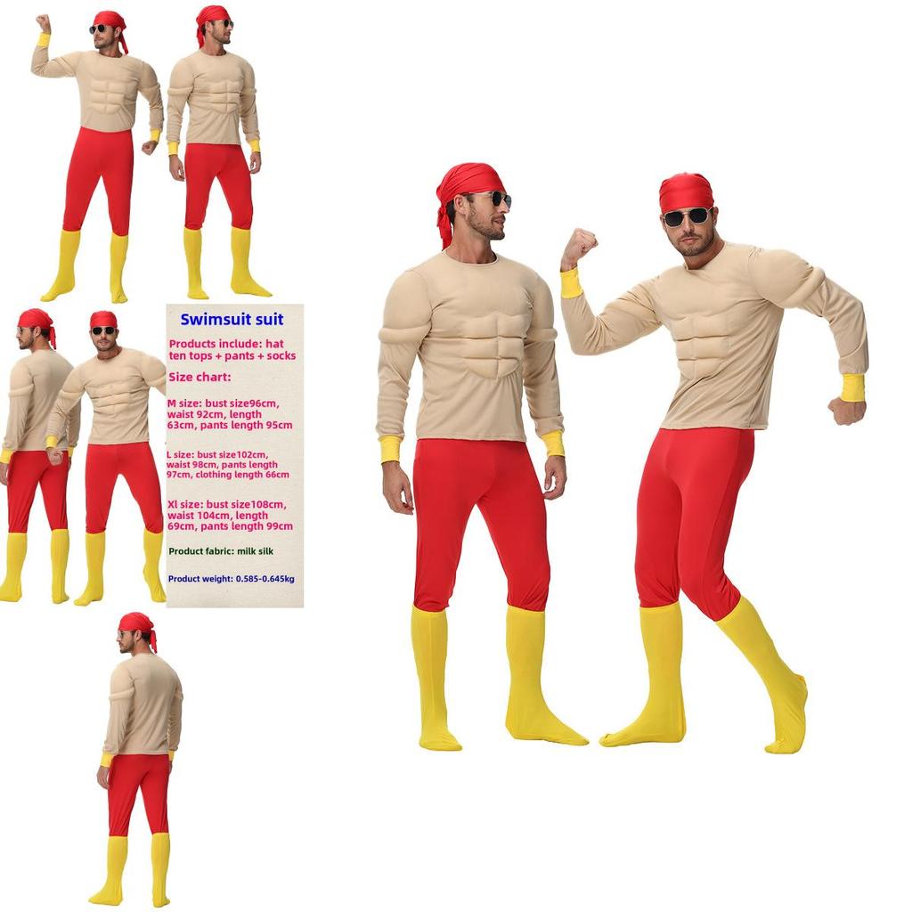 Halloween Party Outfit With Polyester Material Funny Muscle Suit For Cosplay Event