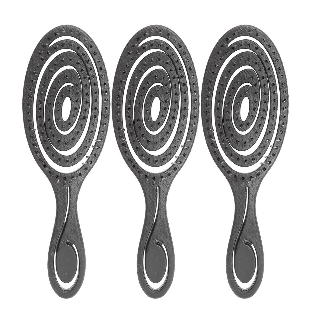 3 Pcs Paddle Hair Brush Hollow Out Painless Hair Detangling Smoothing Comb Anti Static Wet Dry Detangler