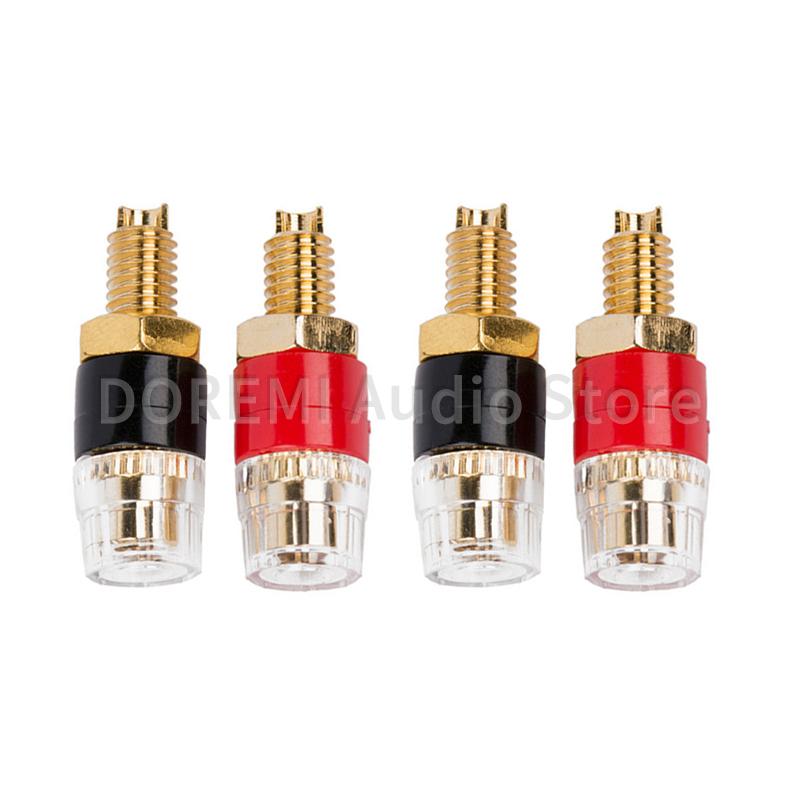 

4Pcs Brass Binding Post HIFI Terminals Connector Speaker Amplifier Binding Post DIY Wire Cable Audio Socket 4mm Banana Plug 4PCS