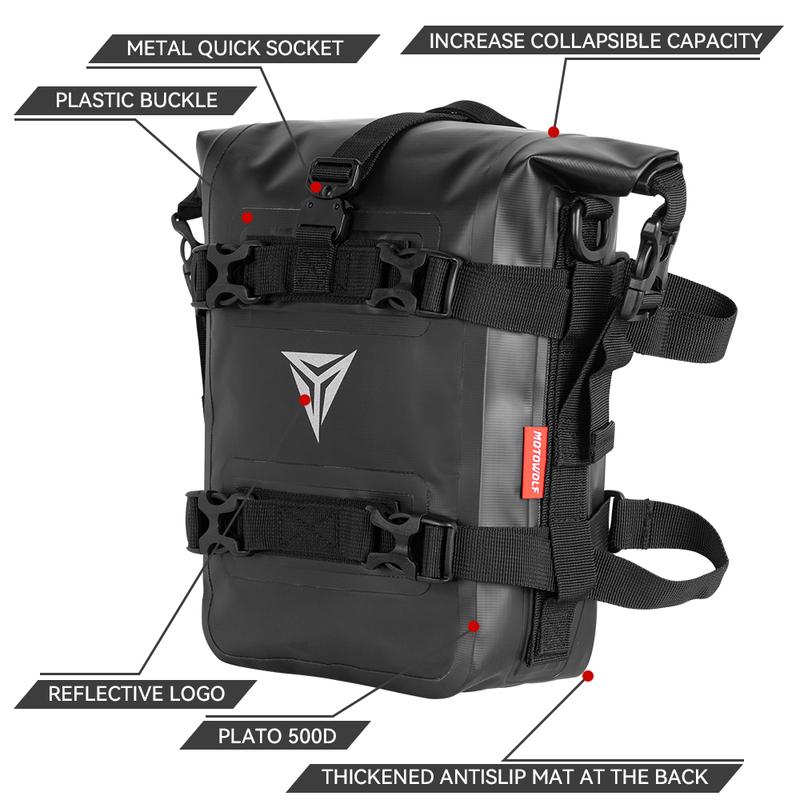 Outdoor Tank Side Bag Motorcycle Saddle Bag Tool Pack Crash Bar Bag Waterproof Moto Bumper Dry Bag 8L Large Capacity For 1250 GS