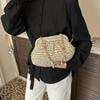Yogodlns Summer Straw Weaving Crossbody Bag Fashionable Shell Bag Women's Chain Strap Shoulder Bag