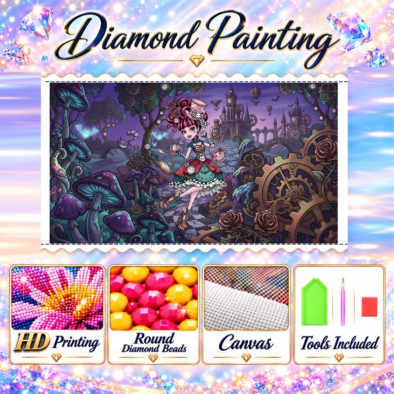 Monster High Diamond Painting Kit 5D Full Drill DIY Diamond Mosaic Wall Art Home Decor