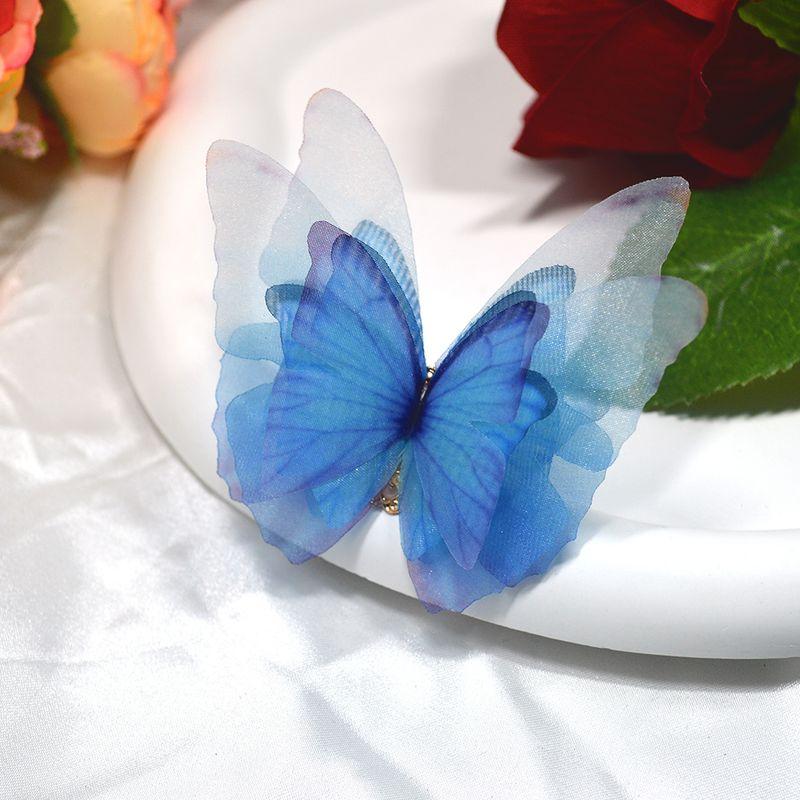 

Fairy Dress Hanfu Retro National Style Necklace Princess Jewelry About 7cm blue purple butterfly ring((JZ16)A)