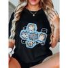 Cute Cat Print T Shirt Black Cartoon Cats Design Casual Wear for Women Everyday Outfits Summer Fashion Top Comfortable Loose Fit Style