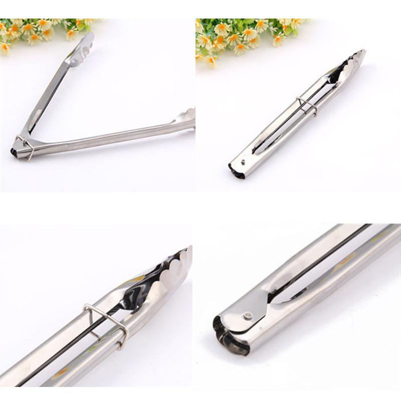 Kitchen Food Stainless Steel Tong Tool Heat Bread Salad BBQ Cooking Serving Utensil Bead Clip Clamp Meat Barbecue Tools Buffet