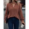 MGHR Women's Fashion Casual Autumn Winter V-Neck Long Sleeve Blouses & Shirts