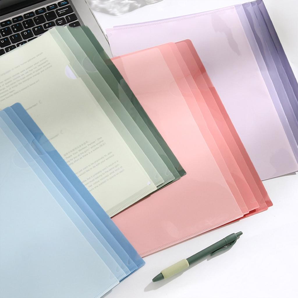 5Pcs Clear Side Cut File Covers for Ducoment Presentation Letter Size File Paper Covers Top and Side Opening File Sleeve