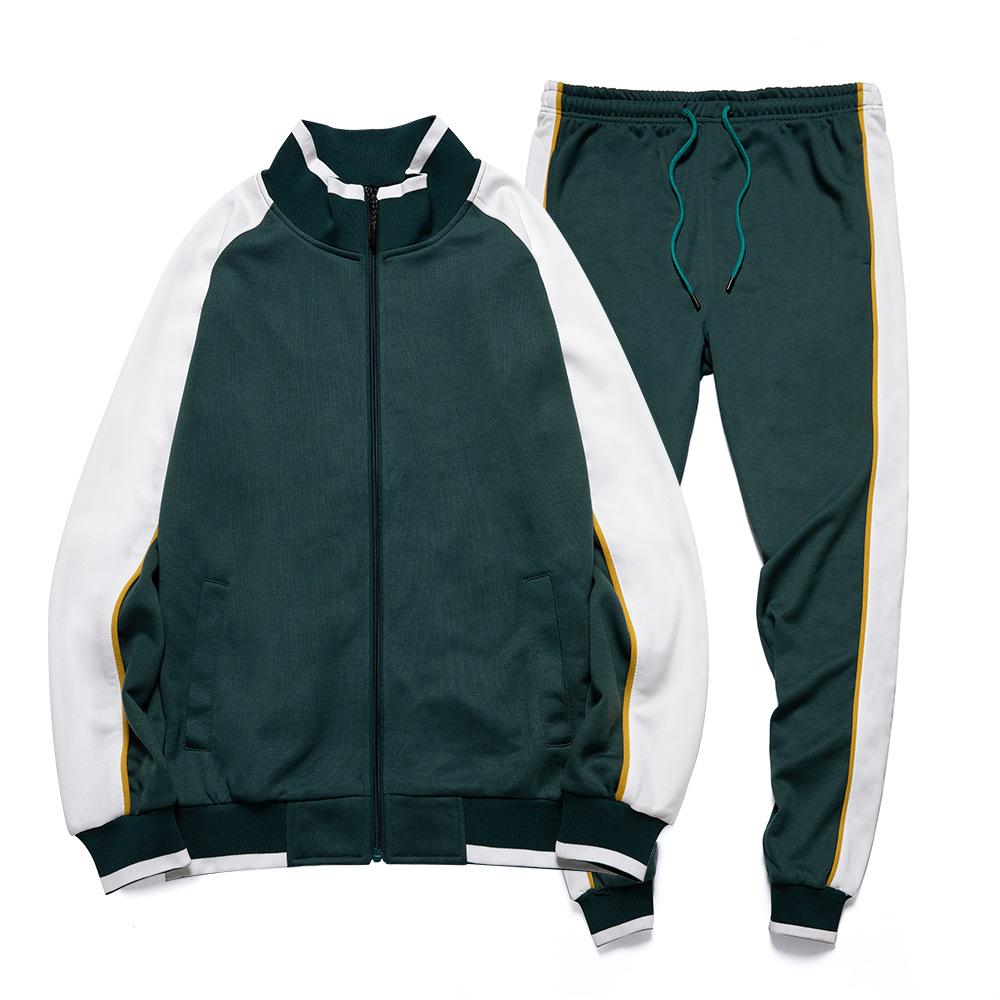 Korean Oversized Sport Suit Men Sets Long Sleeved Sweatpants Gym Clothing Two-piece Running Set Sport Tracksuit
