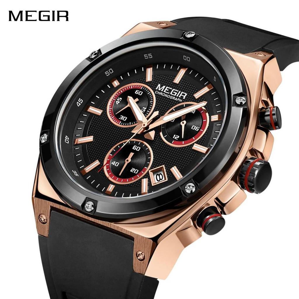 Megir Sport Herrenuhr Top Marke Luxus Chronograph Quarzuhren Herren Relogio Masculino Silikon Militärische Armbanduhr Uhr