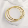 18k Gold Plated Multi-Layer Stackable Stainless Steel Square Twisted Bracelet Set - Elegant, Non-Fading, Fashionable Charms.
