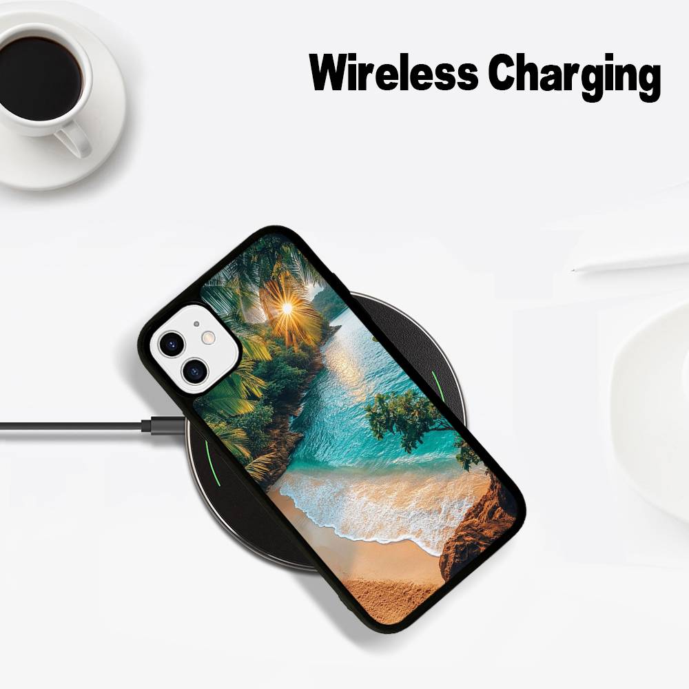 Sea Tropical Palm Trees Beach Phone Case Magnetic Case For iPhone 17 16 15 14 13 12 11 For Magsafe Wireless Charge Cover