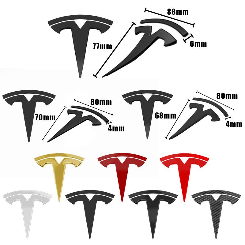 Tesla ABS Car Front Emblem Rear Trunk Emblem Stickes For Model 3 Mode Y logo replacement Front and Rear Decoration Accessories