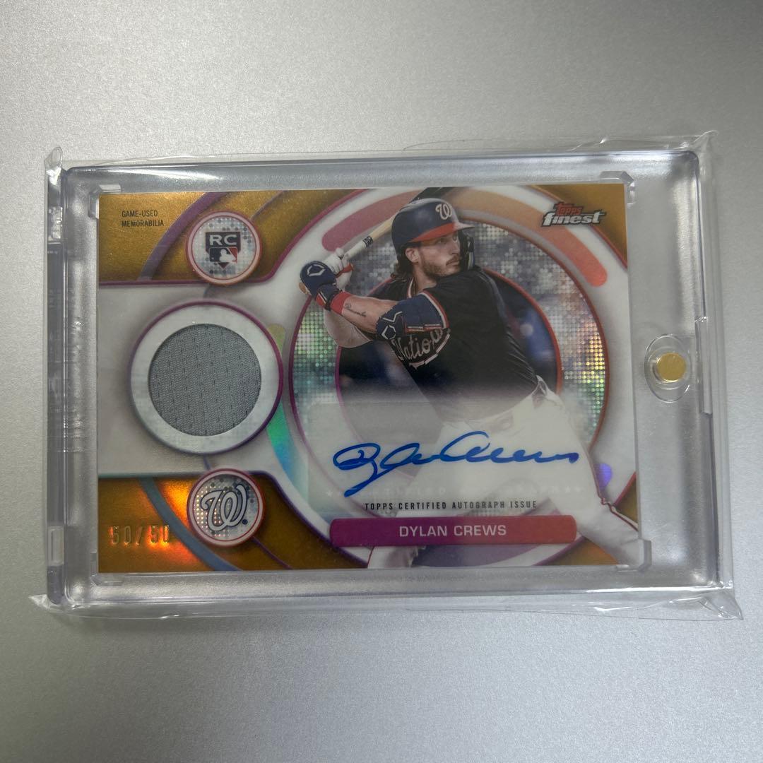 Used 2025 Topps Finest Dylan Crews Relic Auto 50