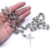 Plastic Beaded Necklace with Cross Pendant Fashion Catholic Rosary Necklaces