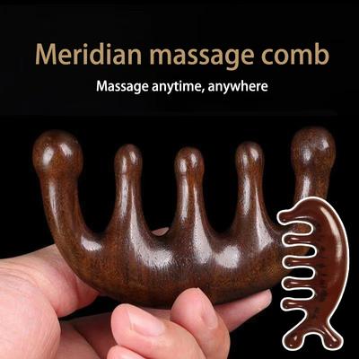 Body Meridian Massage Comb Resin Five Wide Tooth Comb Acupuncture Helper Blood Circulation Anti-Static Smooth Hair
