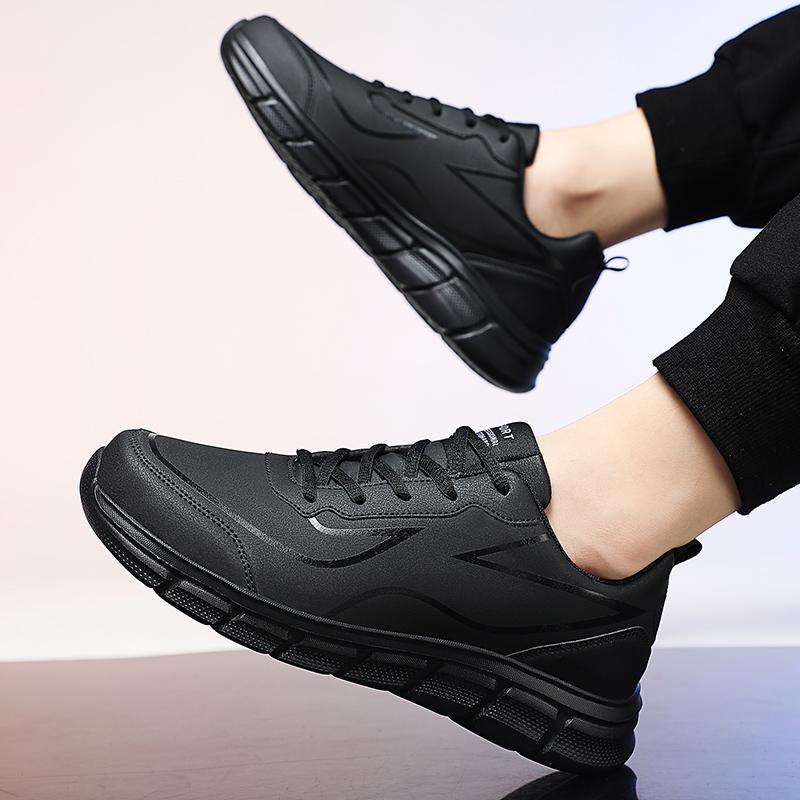 MAEDEF Black Running Shoes Waterproof Athletic Sneakers Men Wear-resistant Man Walking Sport Shoes Comfortable Men Shoes
