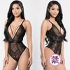 Large Size Sexy Lace Mesh Perspective Neck One-piece Erotic Underwear