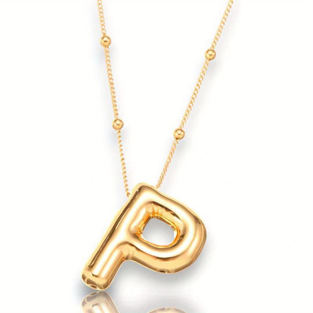 Glossy English Letter Copper Pendant Necklace Jewelry 26 Letter Special Gifts For Women