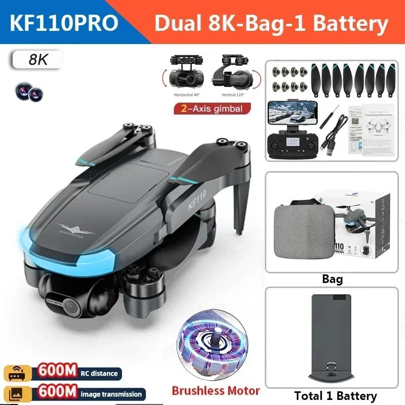 KF110 MAX MINI Drone 4K 2-Axis PTZ HD Dual Camera Laser Obstacle Avoidance Brushless Motor GPS 5G WIFI RC FPV Quadcopter Toy