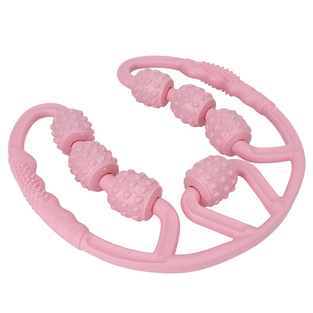 Leg Massage Roller 7 Wheels All Round Massaging Relieve Muscle Soreness Leg Rollers for Calf Thigh Pink