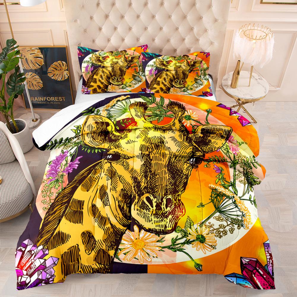 Digital Printing Animal Cat Wolf Elephant Series Three-Piece Bedding Printing