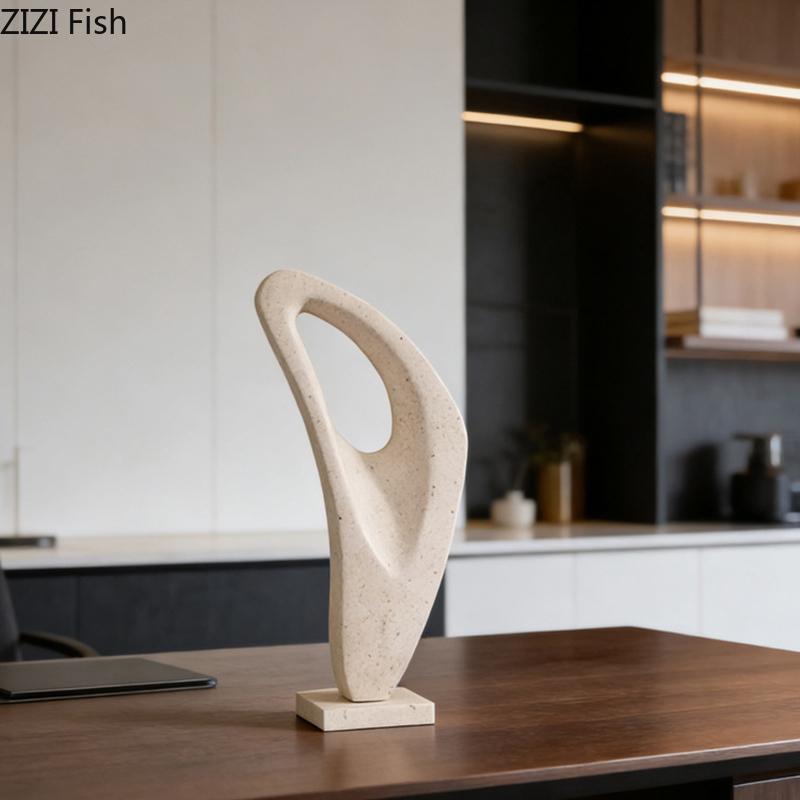 Creative Imitation Cave Stone Hollow Statue Desk Decoration Ornaments Minimalist Abstract Artwork Sculpture Room Aesthetic Decor