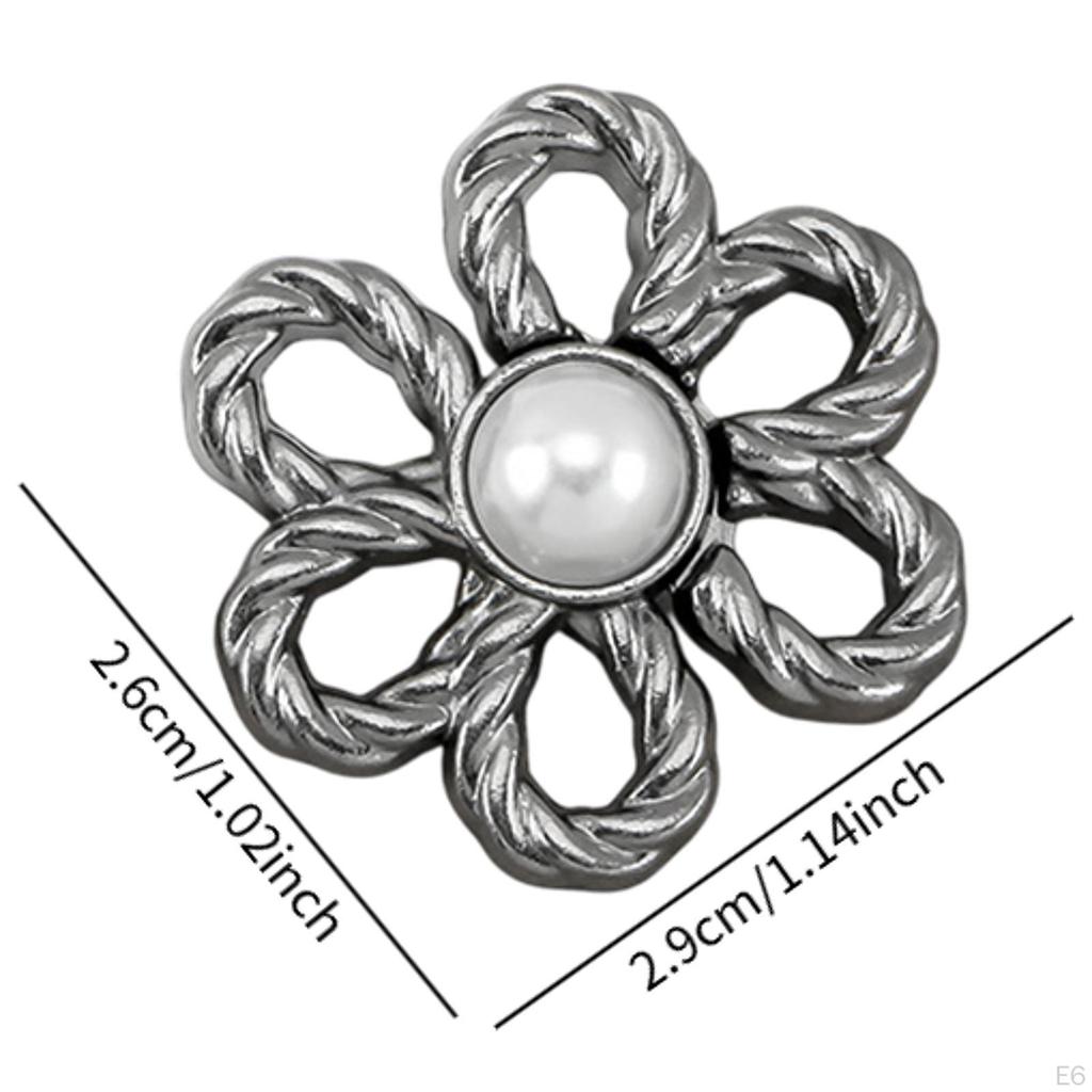 10 Pieces Jeans Tighten Waist Buckles Flower Buttons Replacement Women Compact Elegant