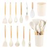 JUSTINLAU 12pcs Silicone Kitchen Utensils Set Non-stick Spatula Soup Spoon Food Clip Home Food Grade Heat-resistant Baking