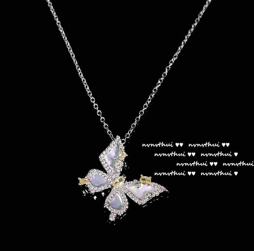 

Jewelry, Heavy Industry, Noble Fritillary, Lucky Yellow Diamond Butterfly Necklace, Noble Halo Ring Set, Light Luxury And High-End Sense