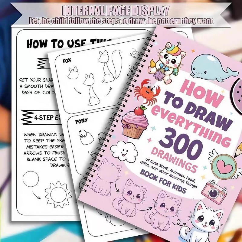 1PC how to Draw everything 300 drawings how to draw everything coloring book