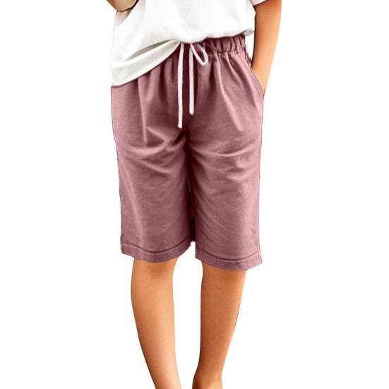 Girl Summer Shorts Elastic Waist Adjustable Drawstring Casual Shorts with Pockets Loose Fit Wide Leg Shorts