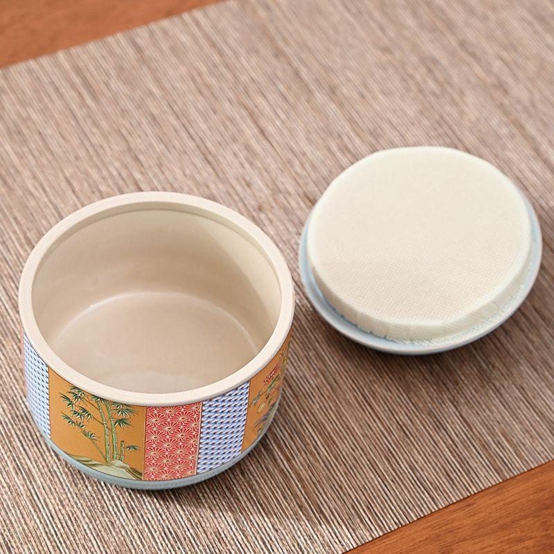 Creative Painted Ceramic Tea Jar Flower Sealed Candy Jar Kitchen Moisture Proof Nuts Coffee Bean Medicinal Herb Storage Box New