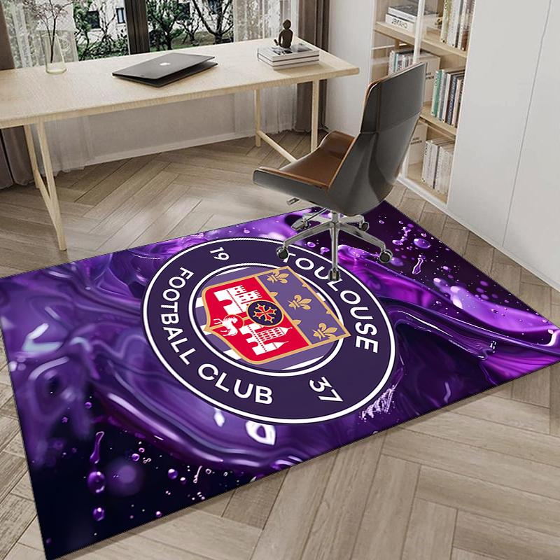 1PC Toul-ouse Football Rug Game Carpet, Floor Mat for Bedroom Living Room Entryway Rug, Home Decor Idea Gift for Christmas Birthday